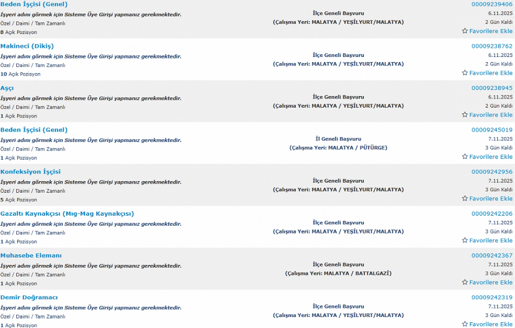 Malatya'da iş arayanlara müjde: 247 personel alımı başlıyor…
