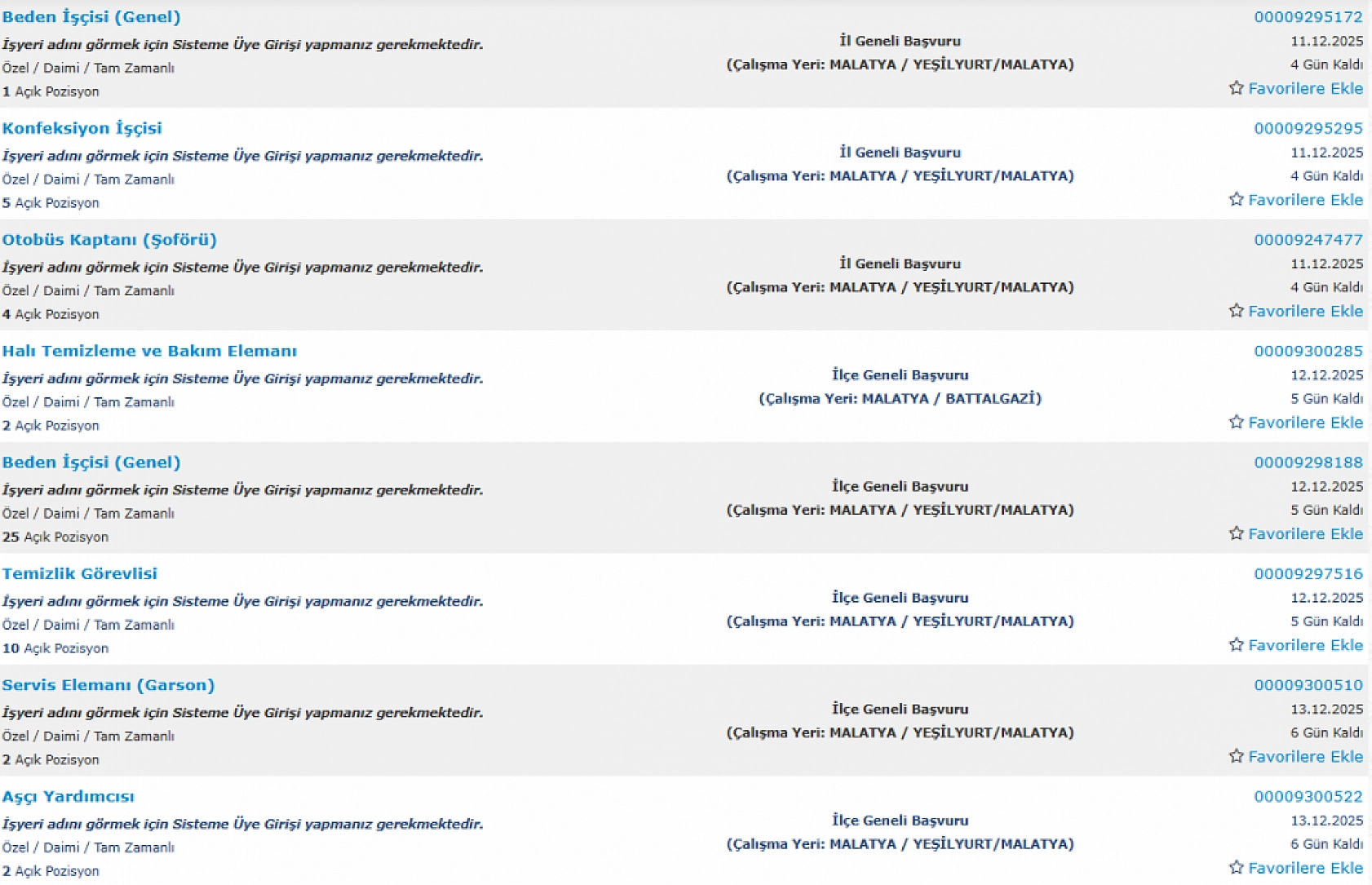 Malatya'da iş arayanlara müjde: 239 personel alımı başlıyor…