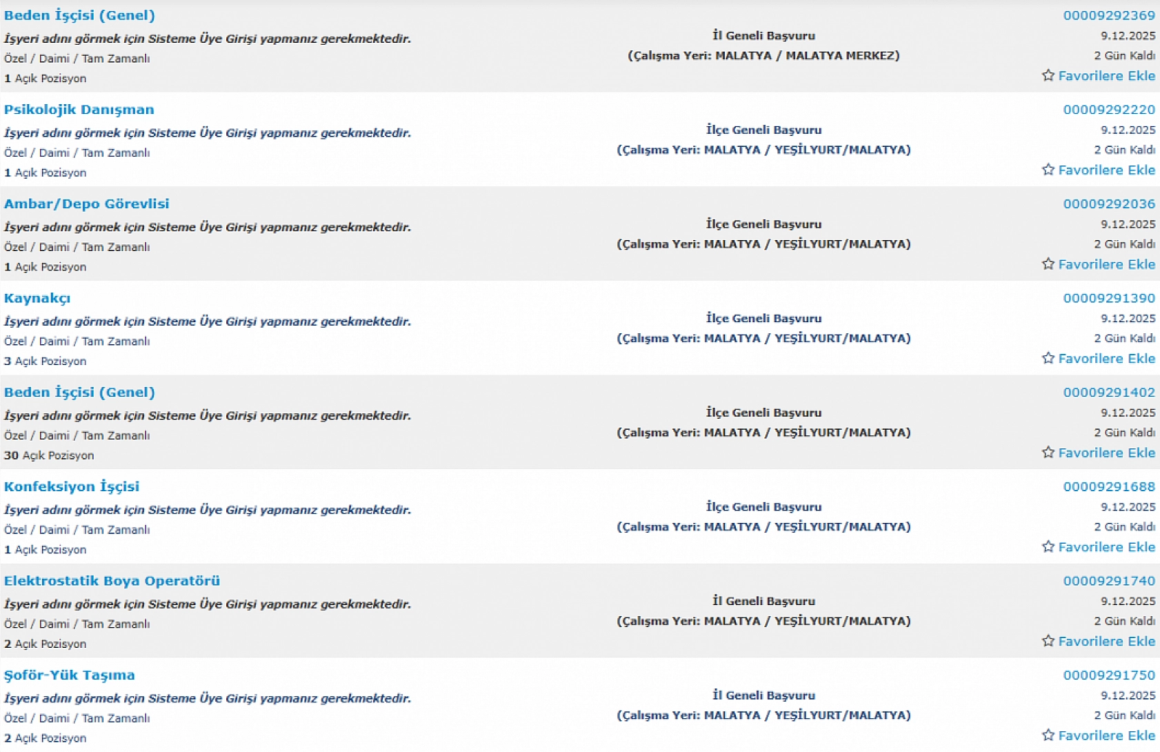 Malatya'da iş arayanlara müjde: 239 personel alımı başlıyor…