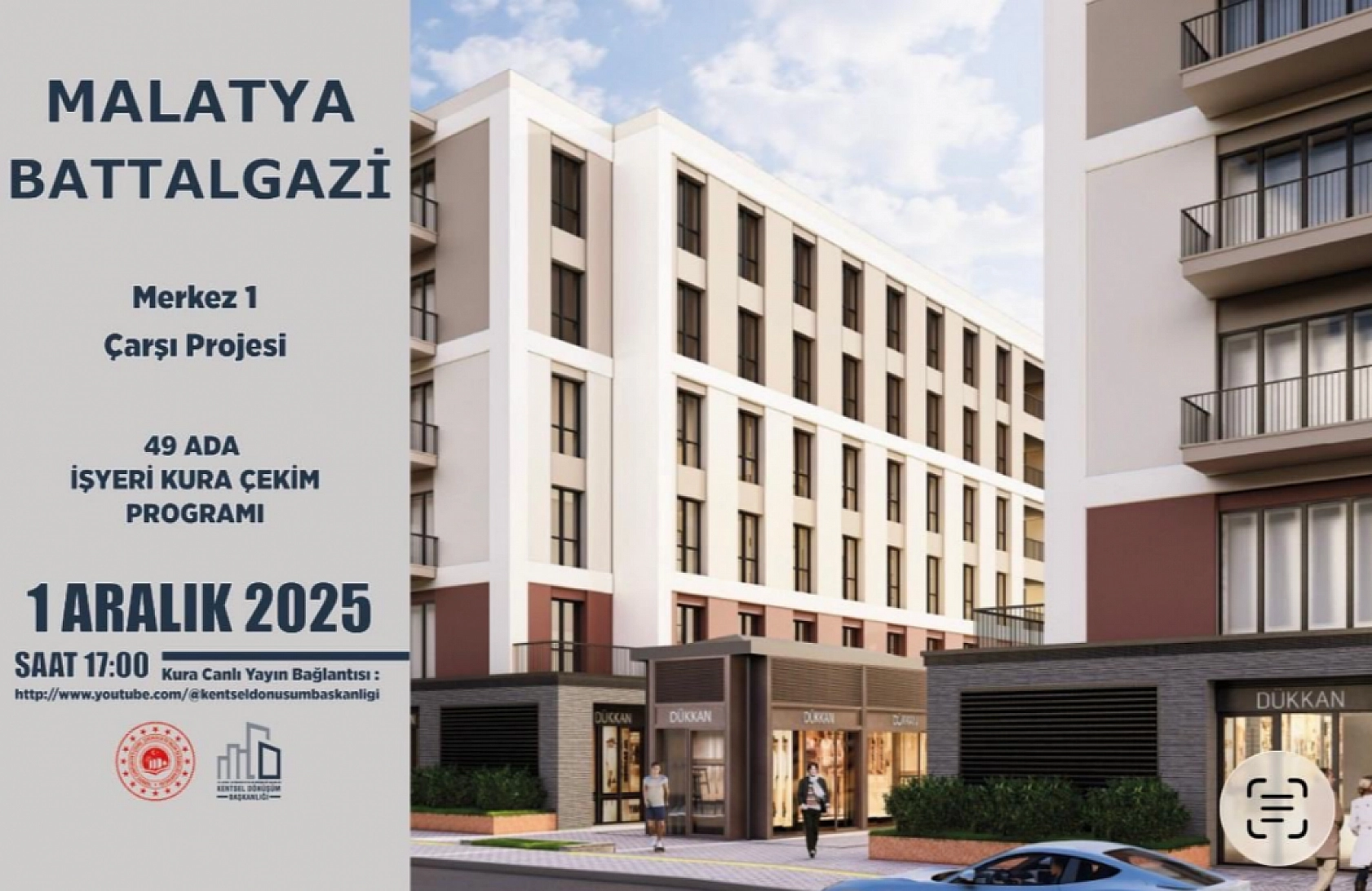 Malatya'da Merkez 1 Çarşı Projesi'nin Hak Sahipleri Belli Oldu