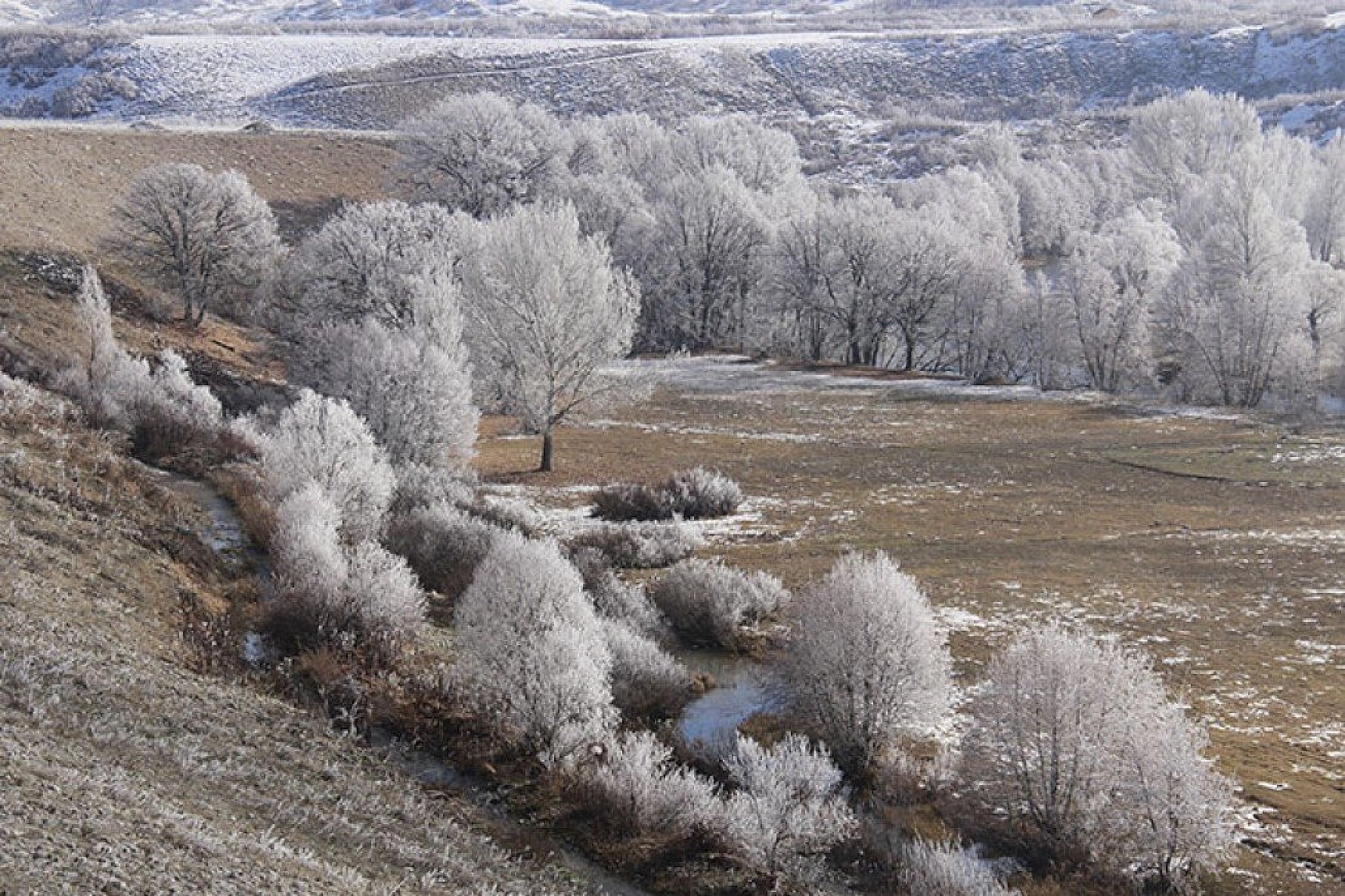 Tunceli'de kırağı kartpostallık görüntüler oluşturdu