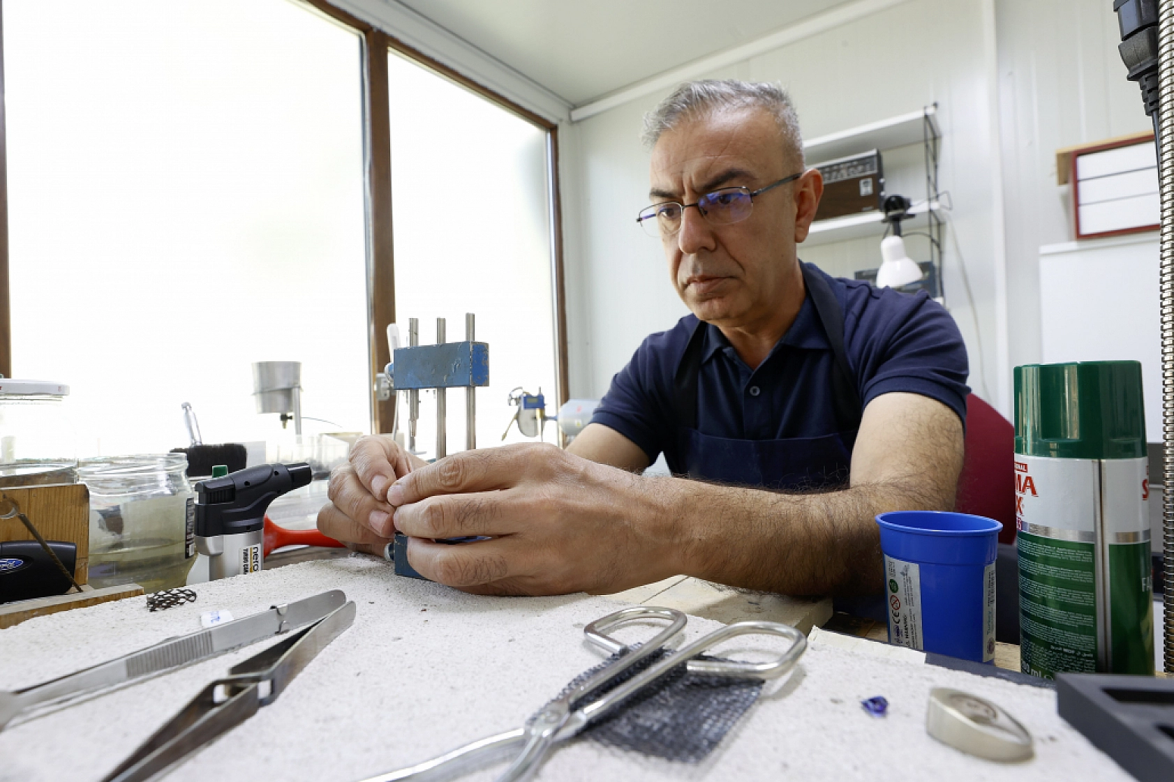 Malatyalı usta, doğal taşlarda sanatını dünyaya taşıyor