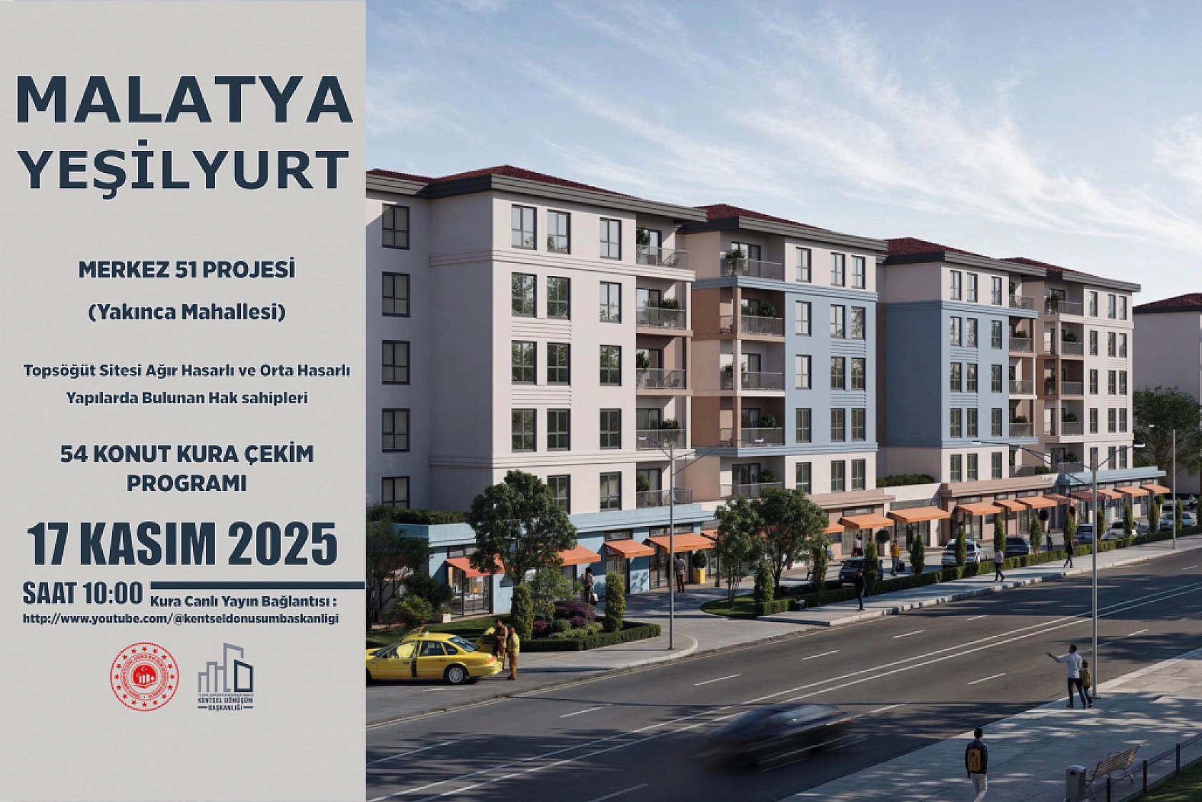 Malatya'da 521 konut için hak sahipleri belirlenecek