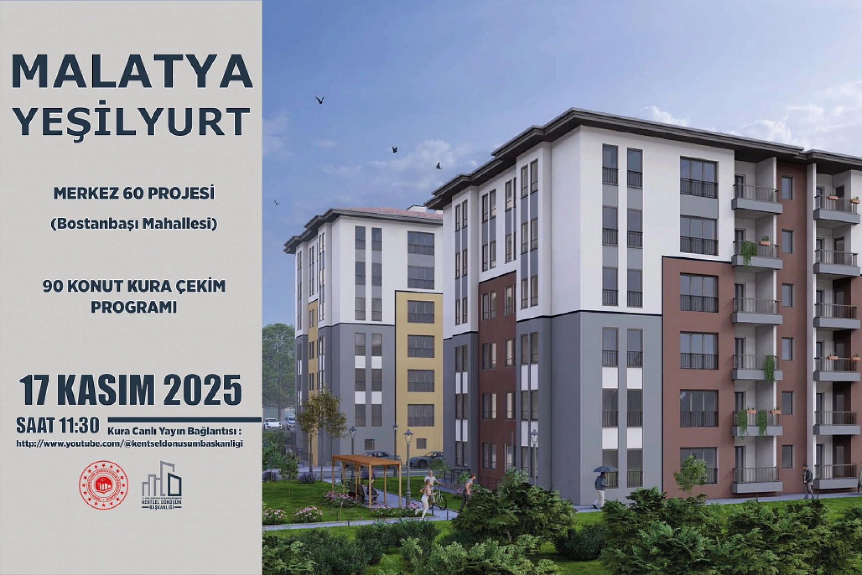 Malatya'da 521 konut için hak sahipleri belirlenecek