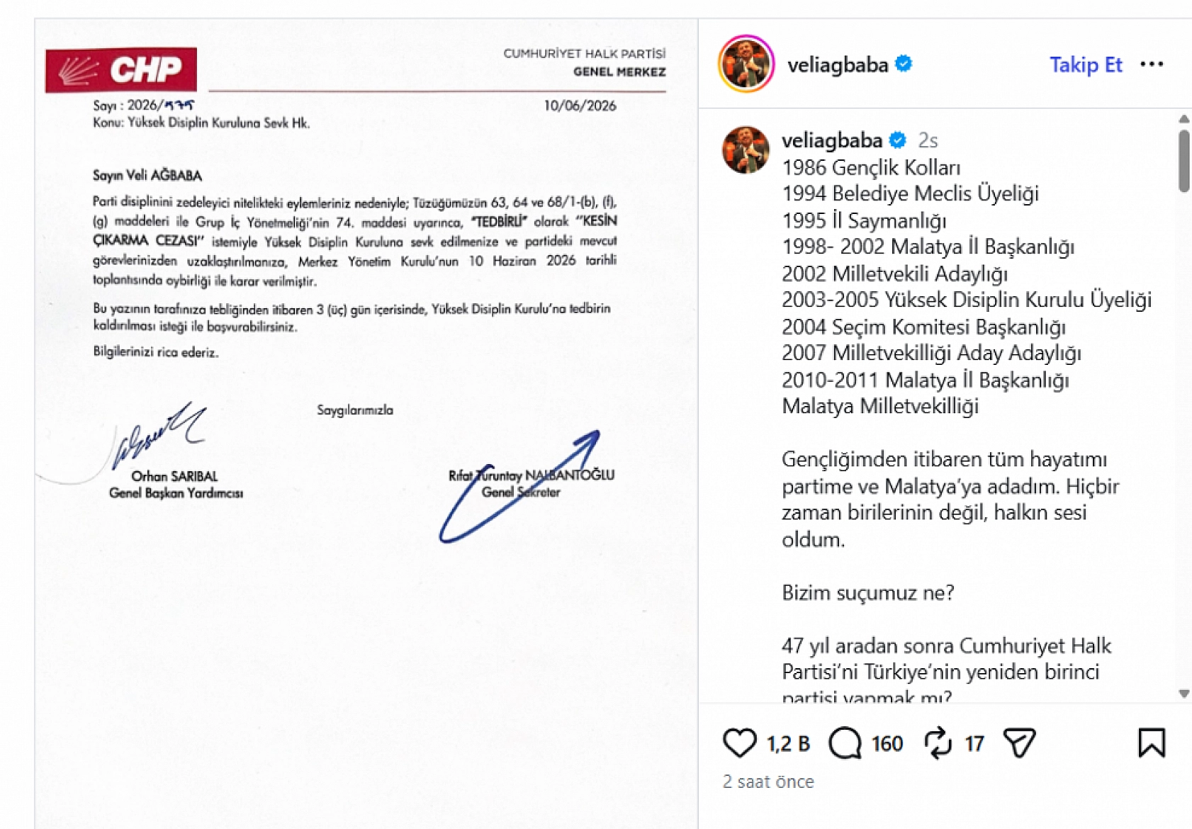 Veli Ağbaba itiraf etti: 'Biz bu suçun failiyiz'