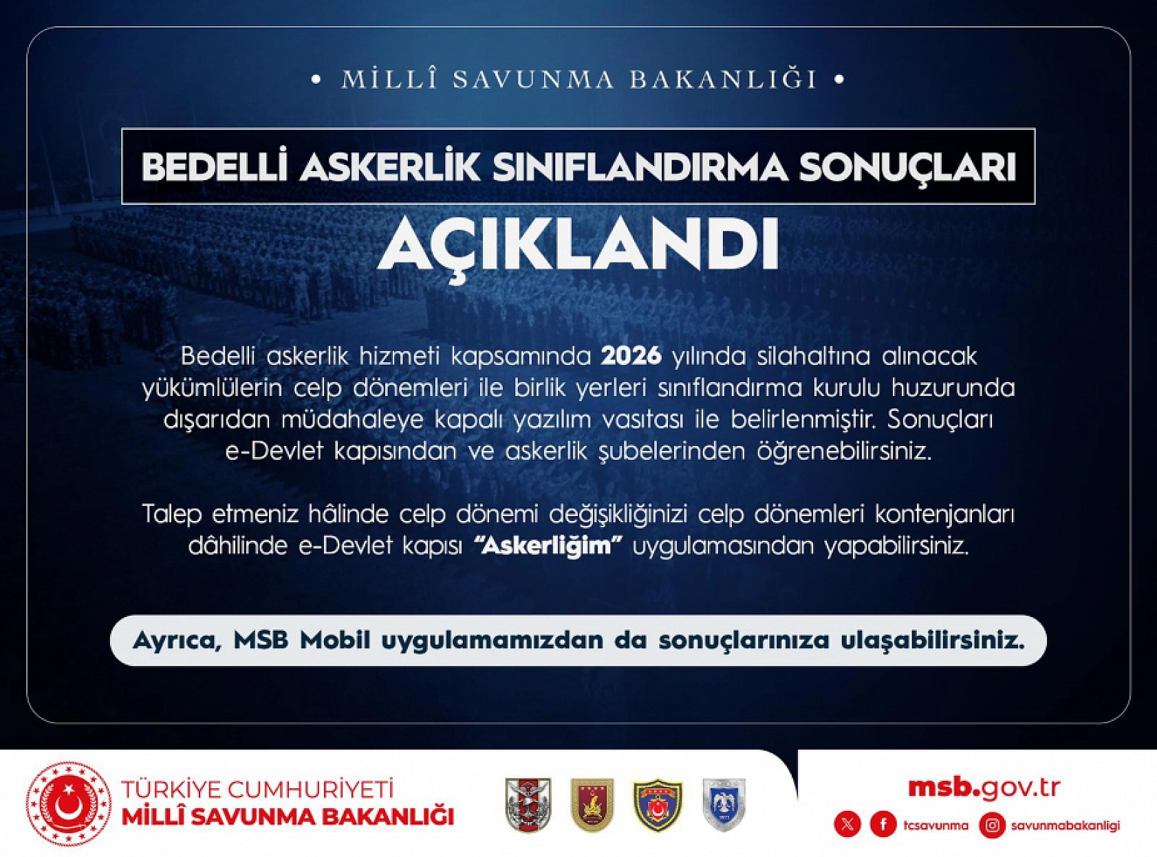Bedelli askerlik sınıflandırma sonuçları açıklandı! Bedelli askerlik yerleri nereden ve nasıl sorgulanır?