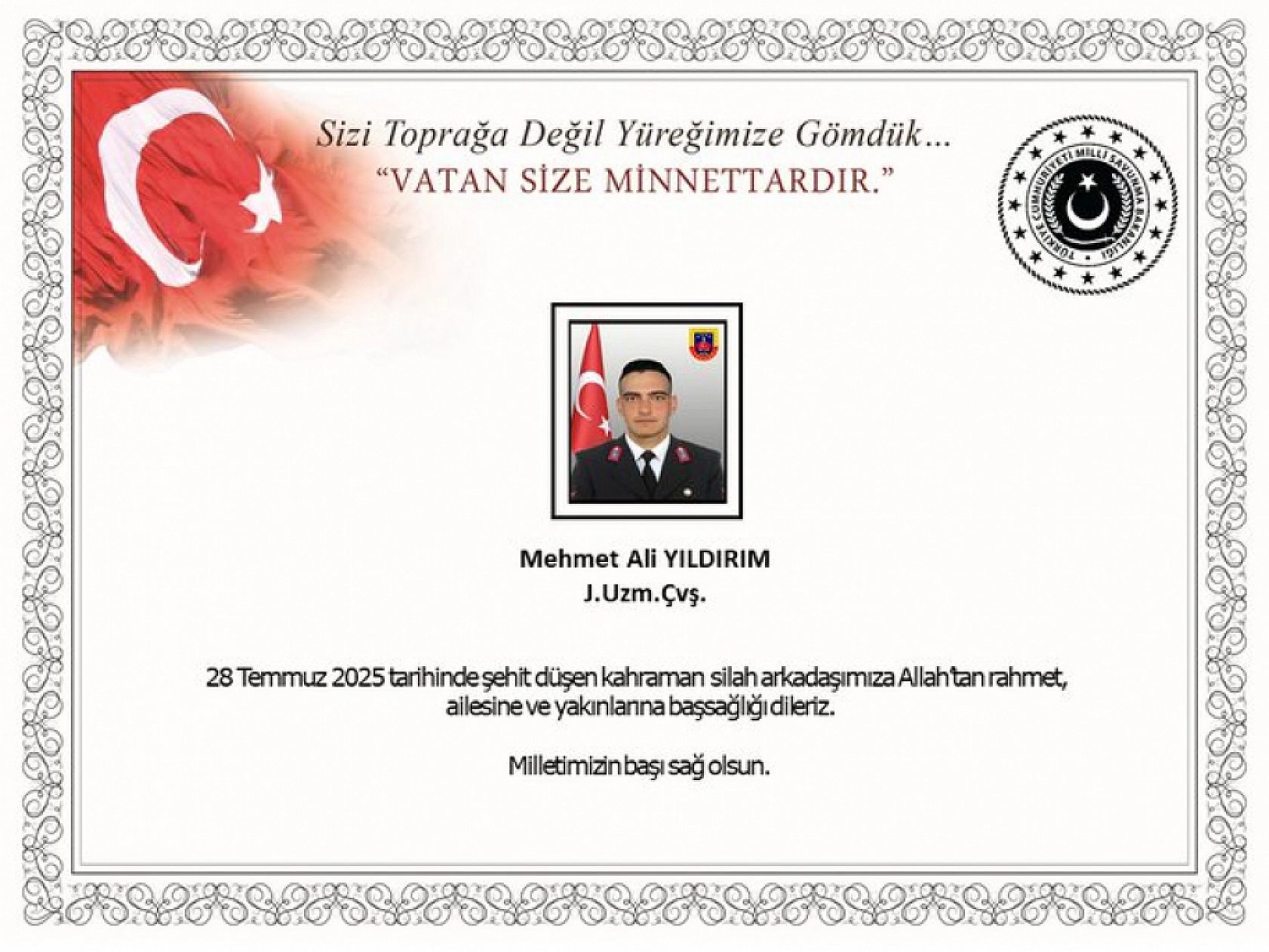 Şırnak'tan acı haber: Bir askerimiz şehit oldu