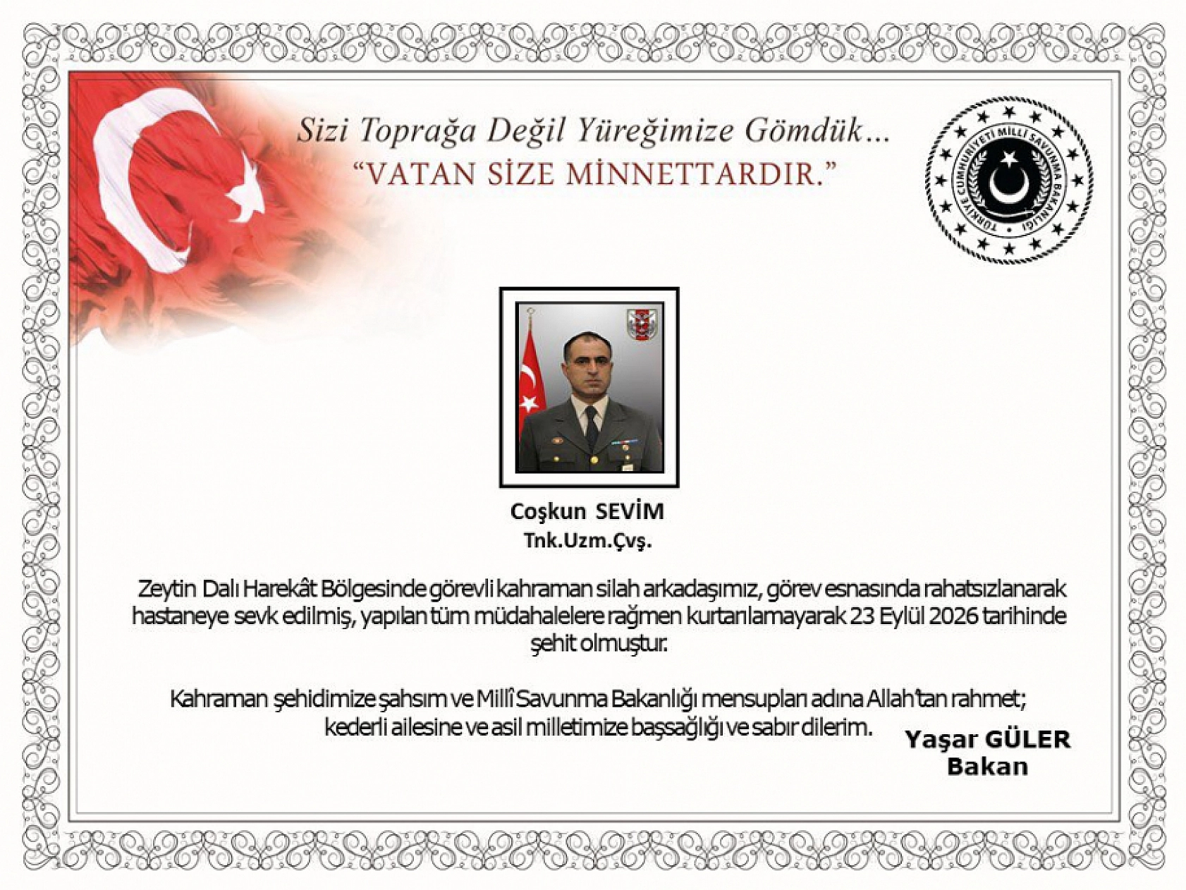Türkiye şehidine ağlıyor