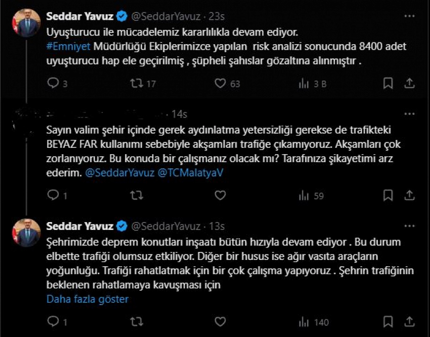 Sosyal medyadan gelen şikâyet cevapsız kalmadı! Malatya Valisi Yavuz harekete geçti…