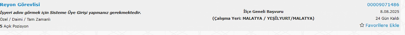 Malatya'da iş arayanlara müjde: 894 personel alımı başlıyor…