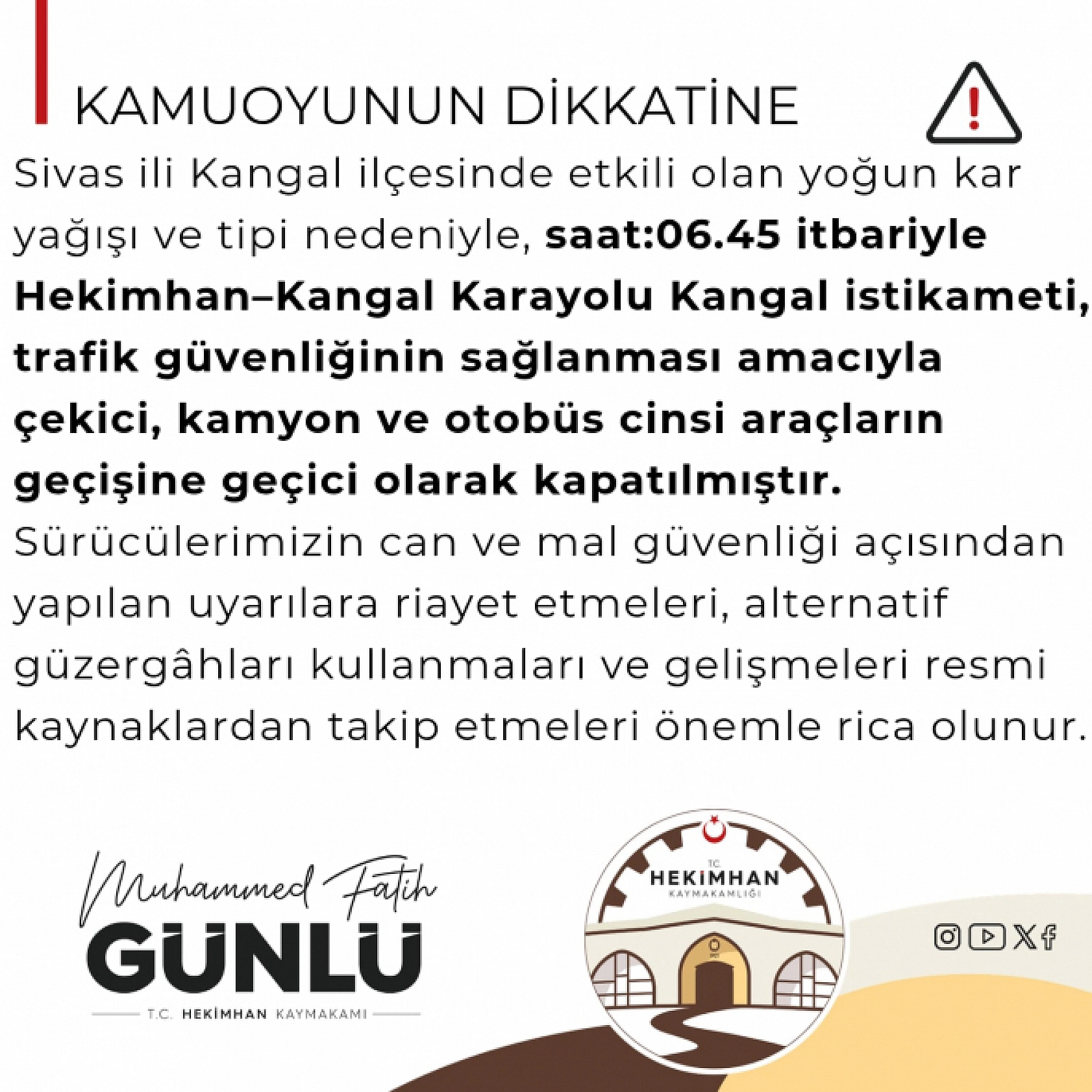Karayolları Açıkladı: Malatya'da hangi yollar açık, hangi yollar kapalı… İşte detaylar