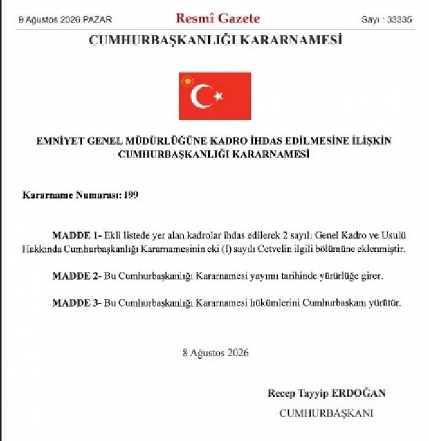 Resmi Gazete'de yayımlandı: Emniyet teşkilatına 6 bin 250 yeni kadro açıldı