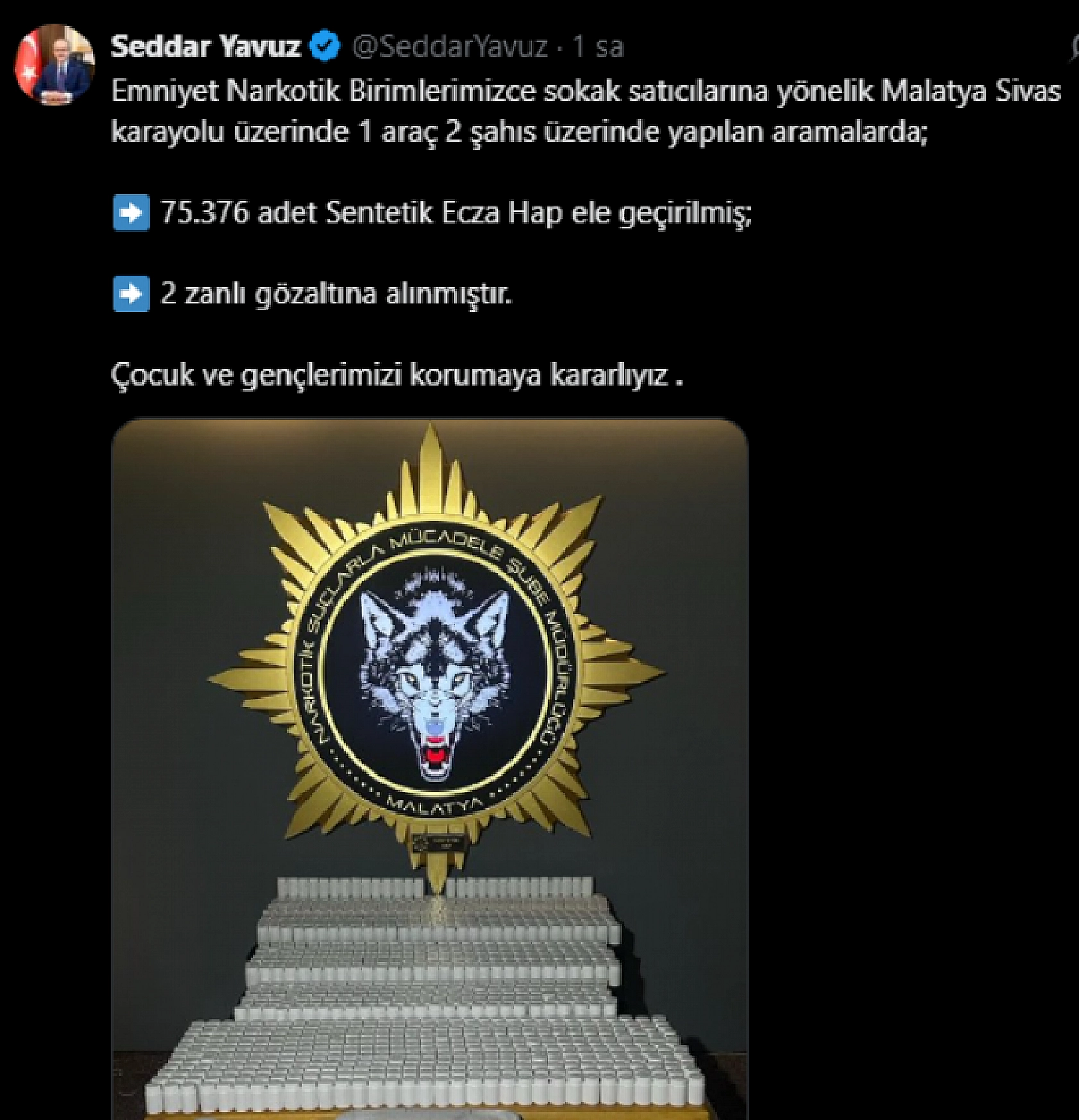 Malatya'da Uyuşturucu Satıcılarına Göz Açtırılmadı: 75 Bin Sentetik Hap Ele Geçirildi