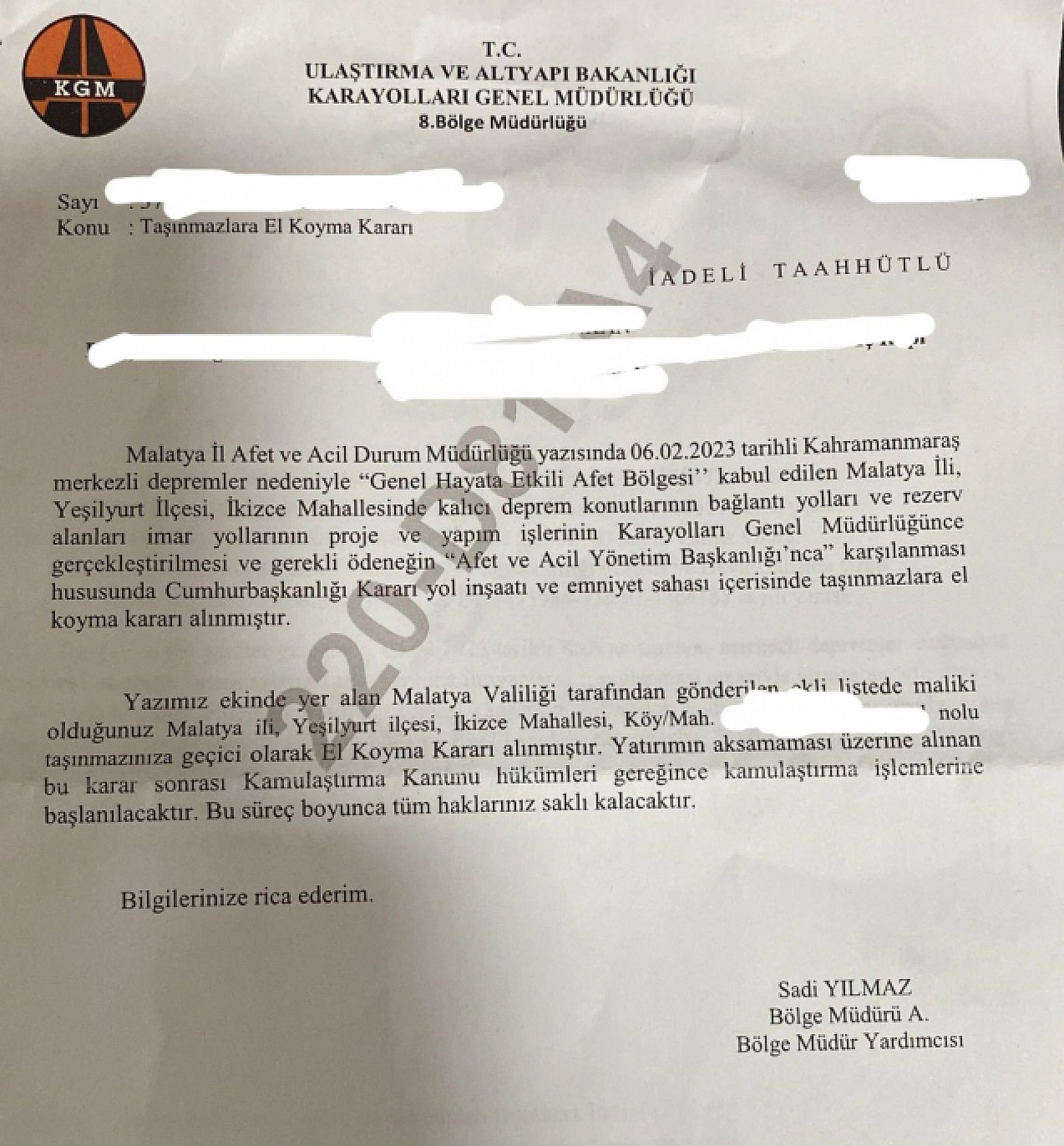 Malatya'da 'Yatırımlar aksamasın' diye bazı taşınmazlara el koyma kararı alındı..!