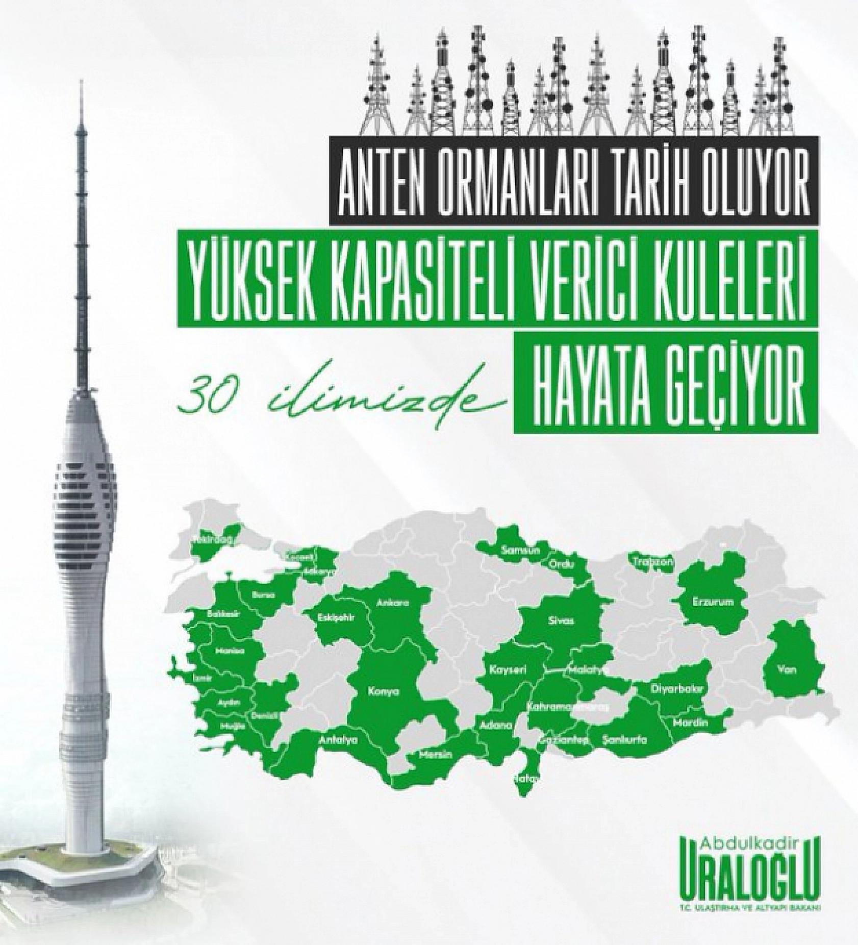 Bakan Uraloğlu açıkladı: Malatya'ya kuleli vizyon proje!