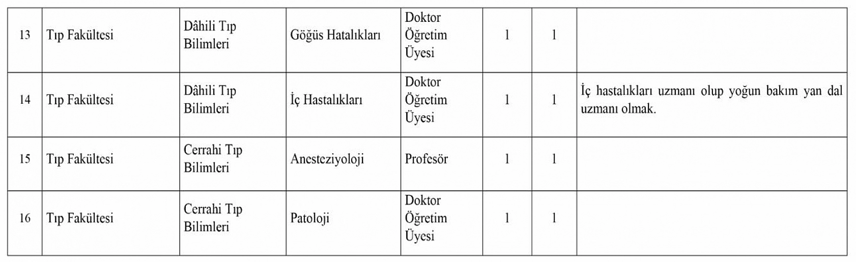 İnönü Üniversitesi Öğretim Üyesi Alım İlanı