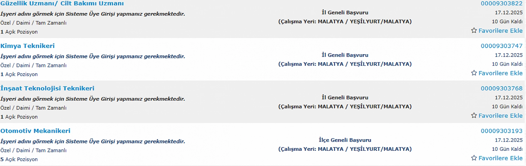 Malatya'da iş arayanlara müjde: 239 personel alımı başlıyor…