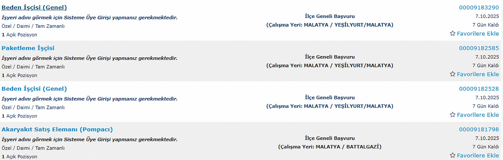 Malatya'da iş arayanlara müjde: 161 personel alımı başlıyor…