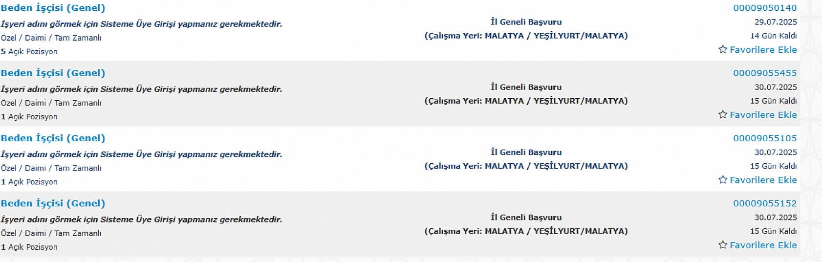 Malatya'da iş arayanlara müjde: 894 personel alımı başlıyor…