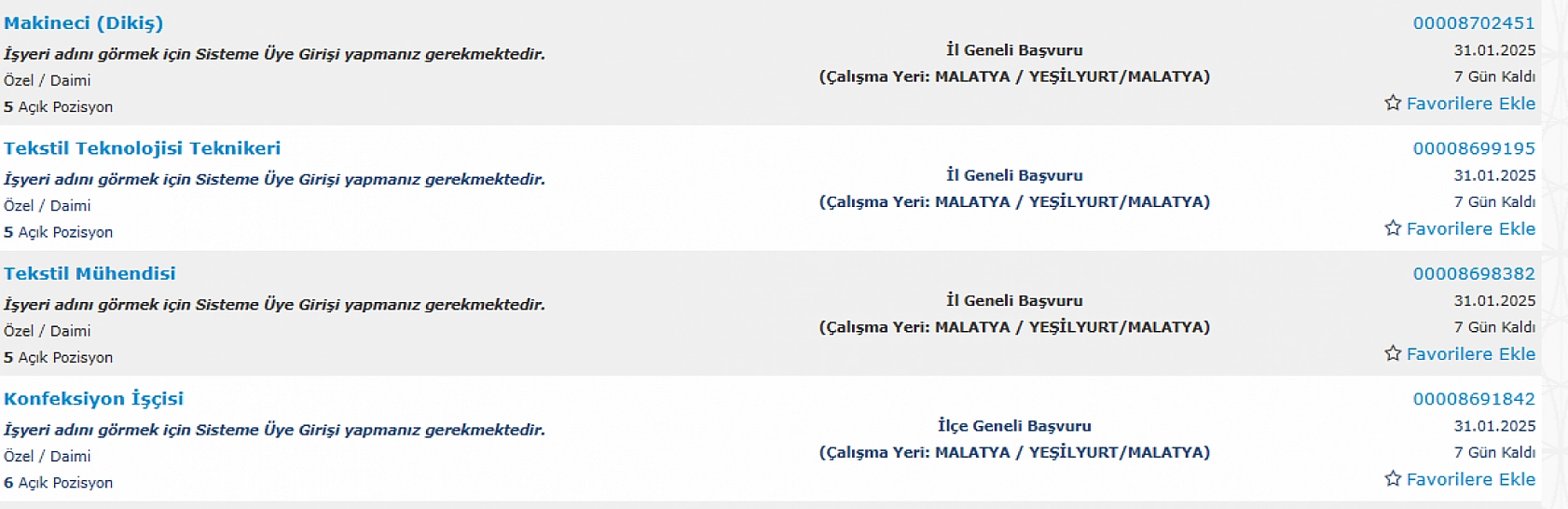 Malatya'da İş Arayanlara Müjde: 24-31 Ocak Arasında 217 Personel Alımı…