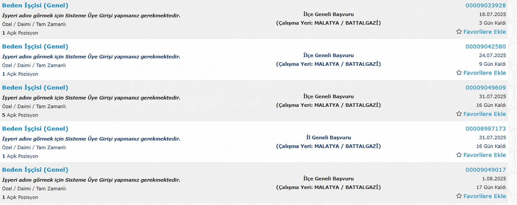 Malatya'da iş arayanlara müjde: 894 personel alımı başlıyor…