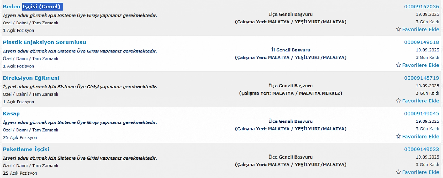 Malatya'da iş arayanlara müjde: 194 personel alımı başlıyor…