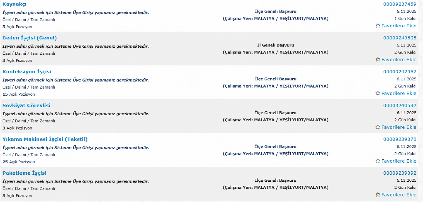 Malatya'da iş arayanlara müjde: 247 personel alımı başlıyor…