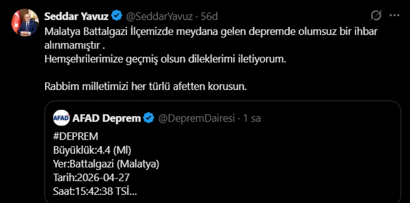 Malatya'da İki Deprem Birden: Vali Yavuz'dan İlk Açıklama Geldi