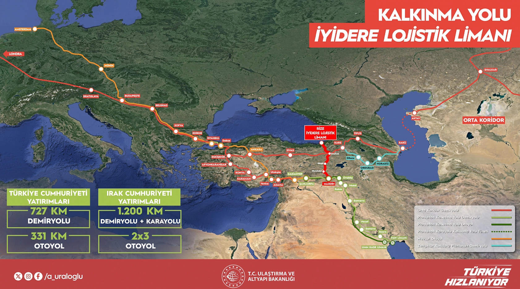 Türkiye'nin Stratejik Konumu Güçleniyor! Erzurum, Bingöl ve Diyarbakır'dan Geçiyor. Malatya'dan Geçmiyor...