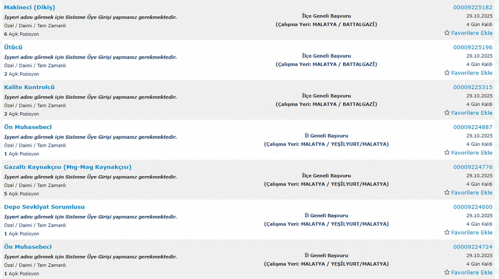Malatya'da iş arayanlara müjde: 290 personel alımı başlıyor…