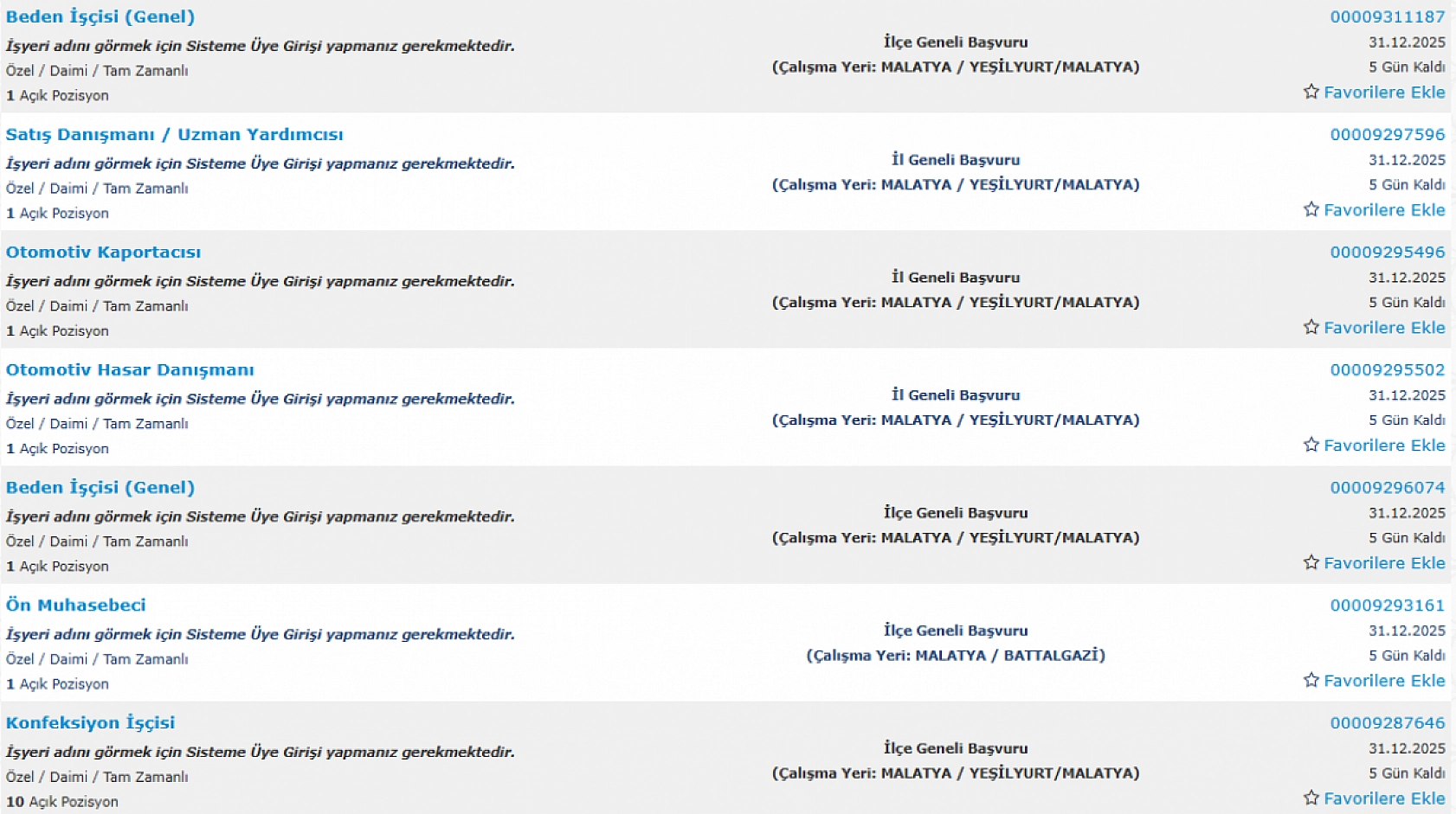 Malatya'da iş arayanlara müjde: 124 personel alımı başlıyor…