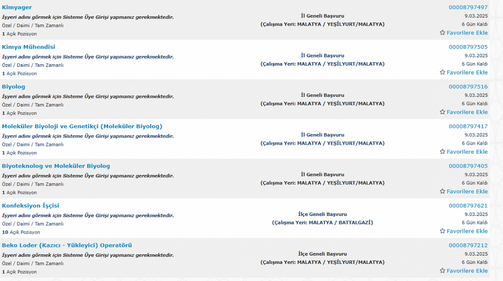 Malatya'da İş Arayanlara Müjde: 3 Mart 11 Mart Arasında 176 Personel Alımı…