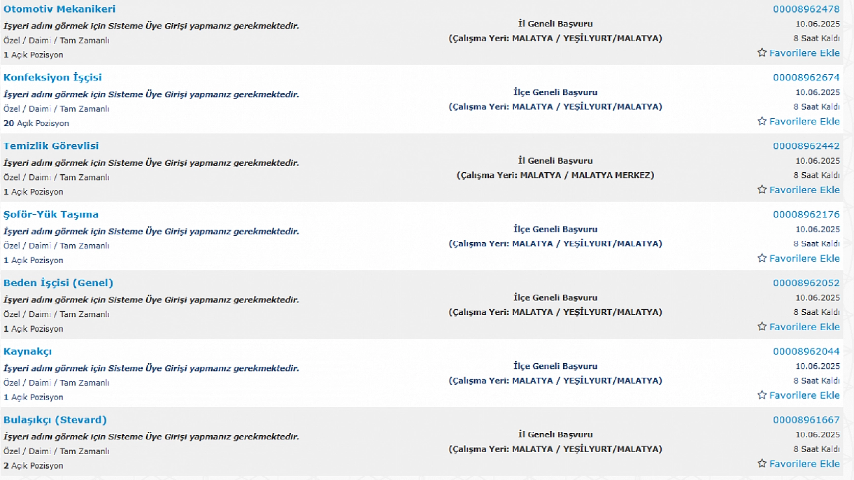 Malatya'da İş Arayanlara Müjde: 10-16 Haziran Arasında 157 Personel Alımı…