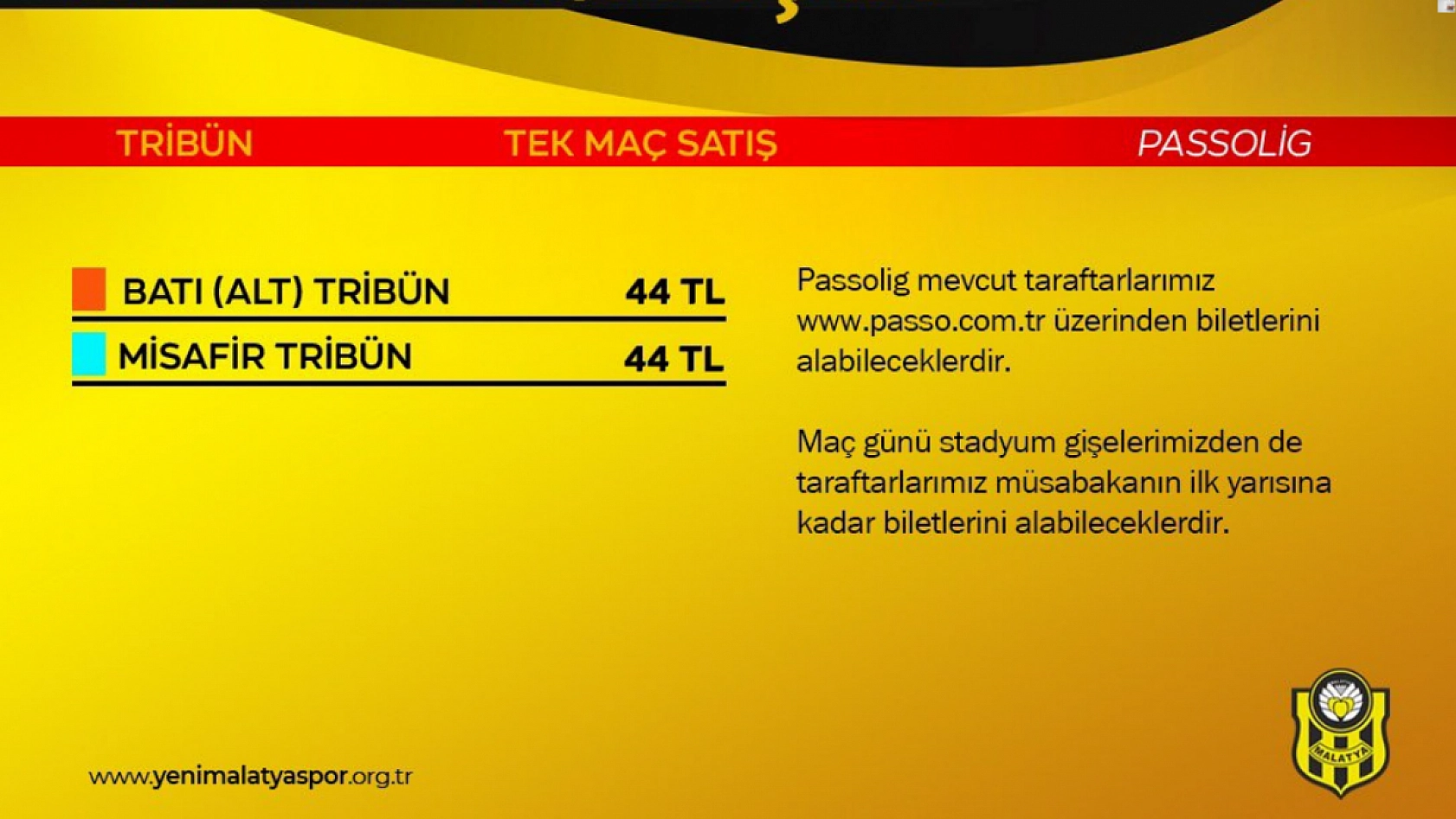 Yeni Malatyaspor Bilet Satışlarına Başladı