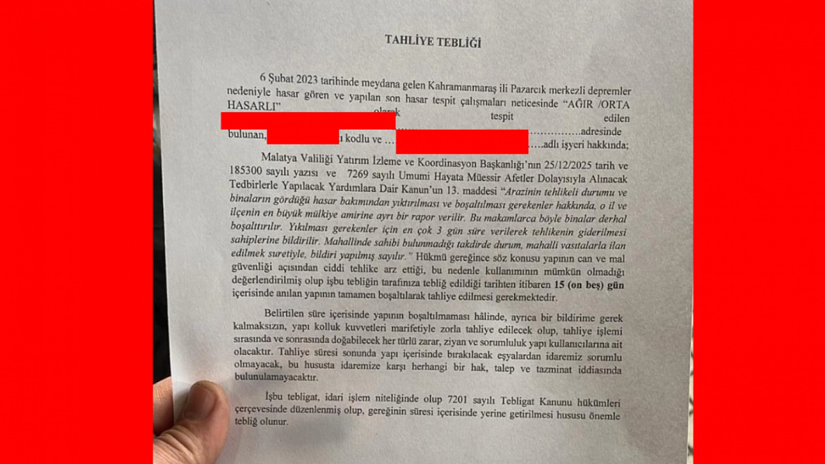 Malatya'da esnalara 15 gün süre verildi: Dükkânlar boşaltılacak!