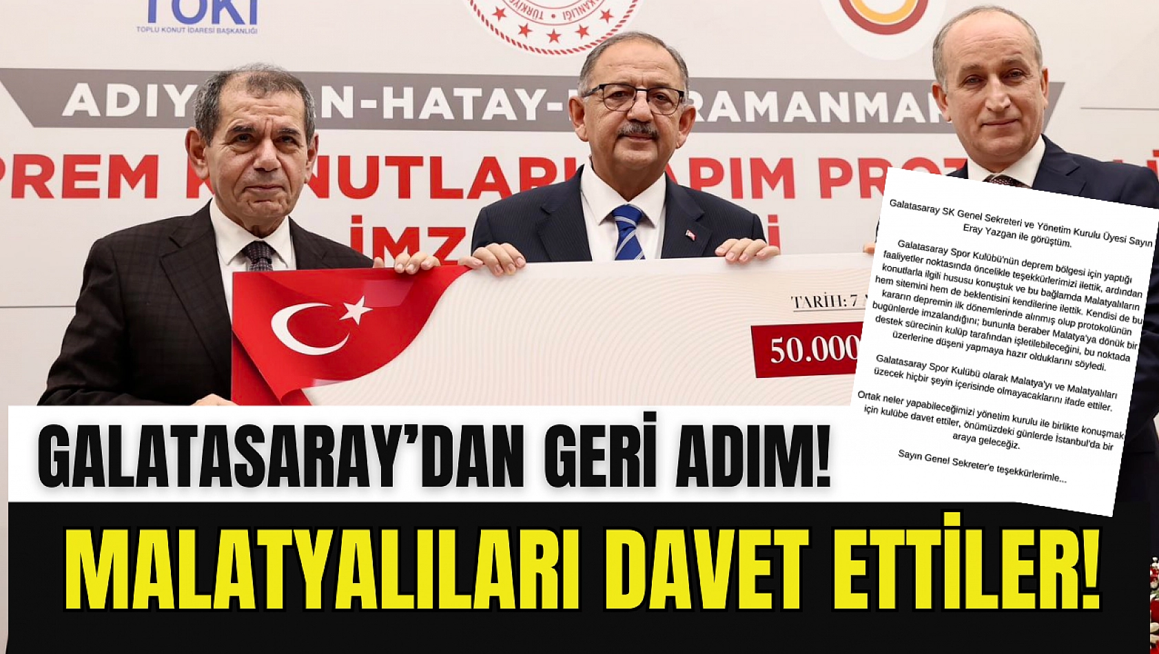 Galatasaray'dan geri adım! Malatyalıları davet ettiler!