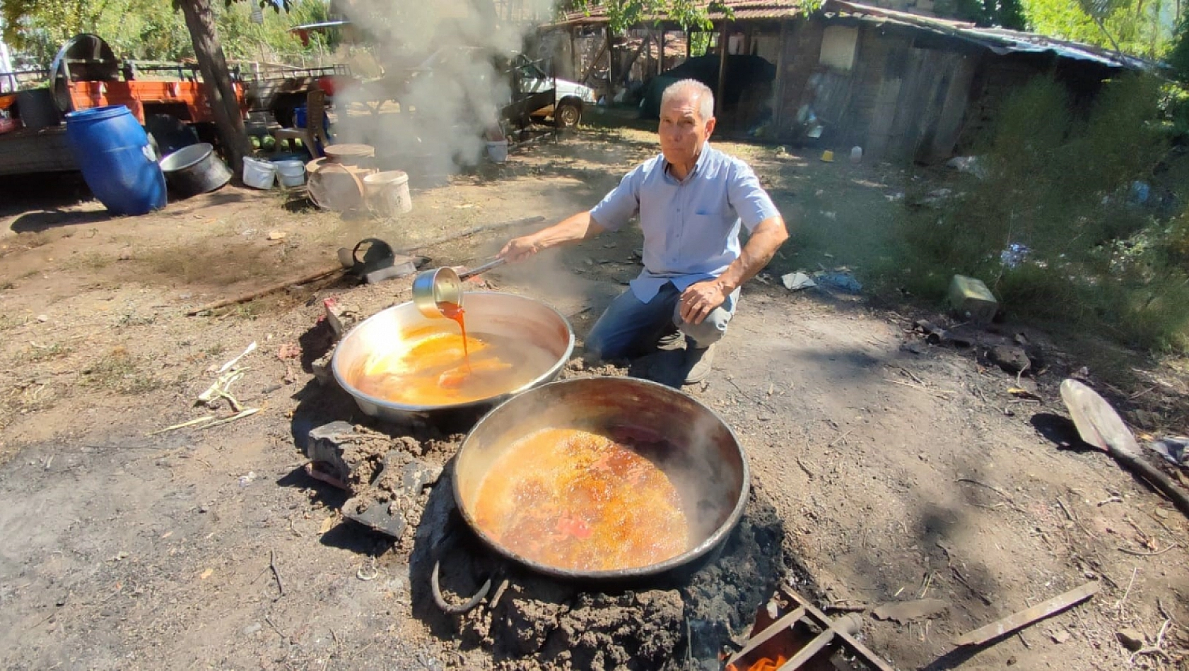 Karpuzdan pekmez yaptı