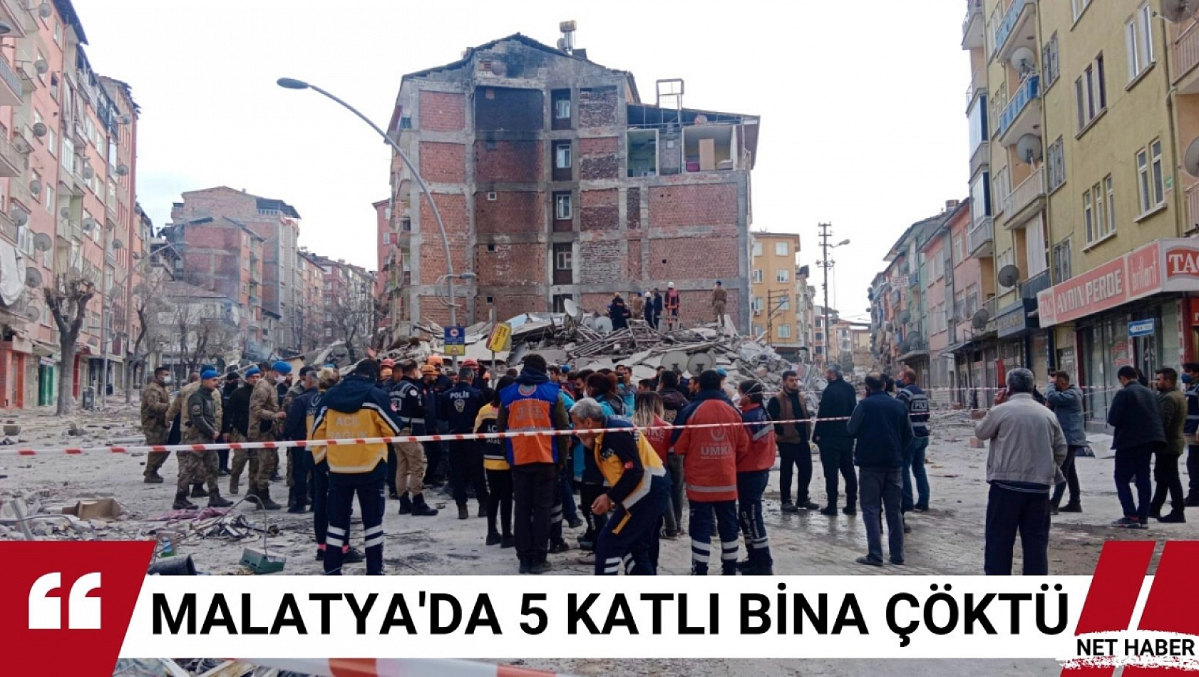 Malatya'da 5 katlı bina çöktü