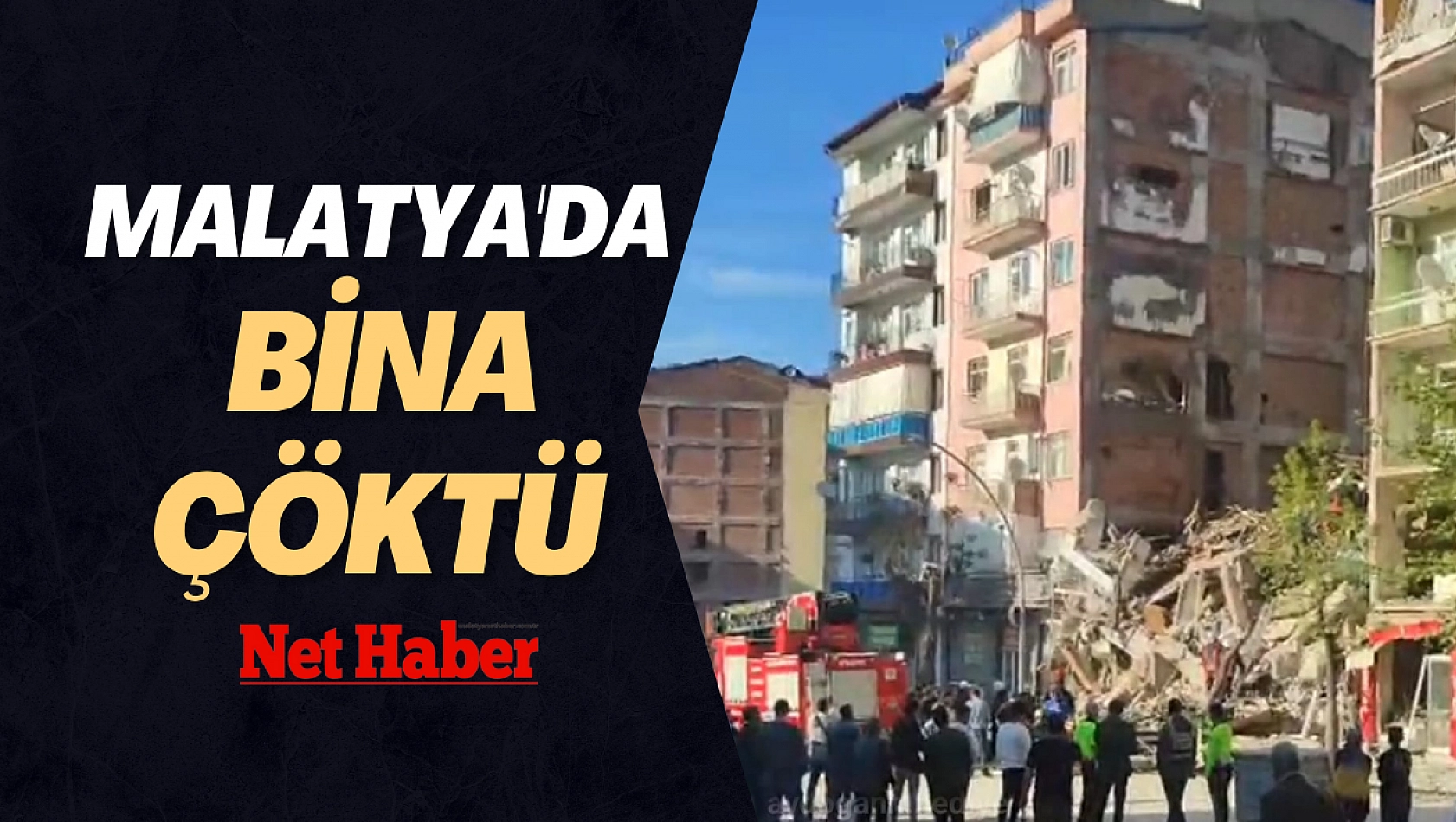 Malatya'da bina çöktü