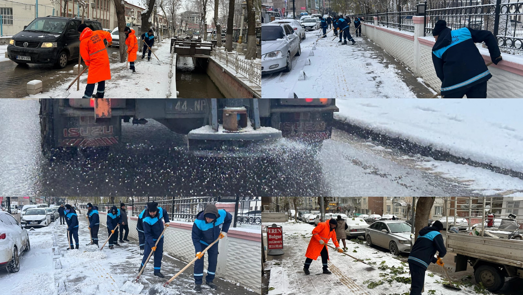 Malatya'da Karla Mücadele Aralıksız Devam Ediyor