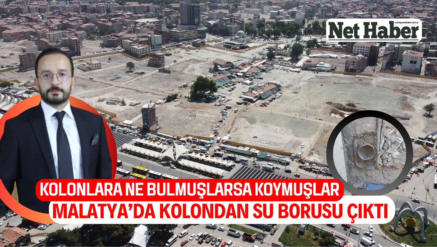 Malatya'da kolondan su borusu çıktı 