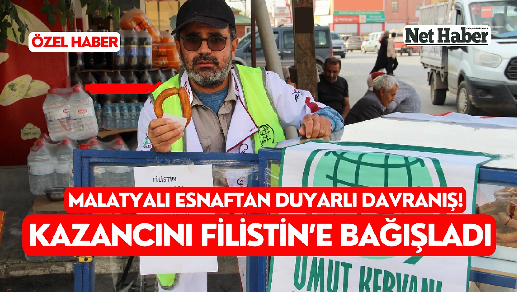 Malatyalı esnaftan duyarlı davranış! Kazancını Filistin'e bağışladı