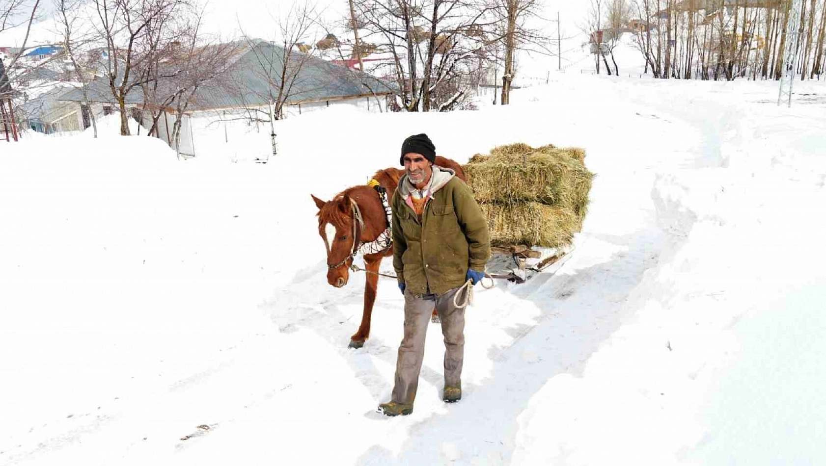 Muş'ta besicilerin imdadına atlı kızaklar yetişti