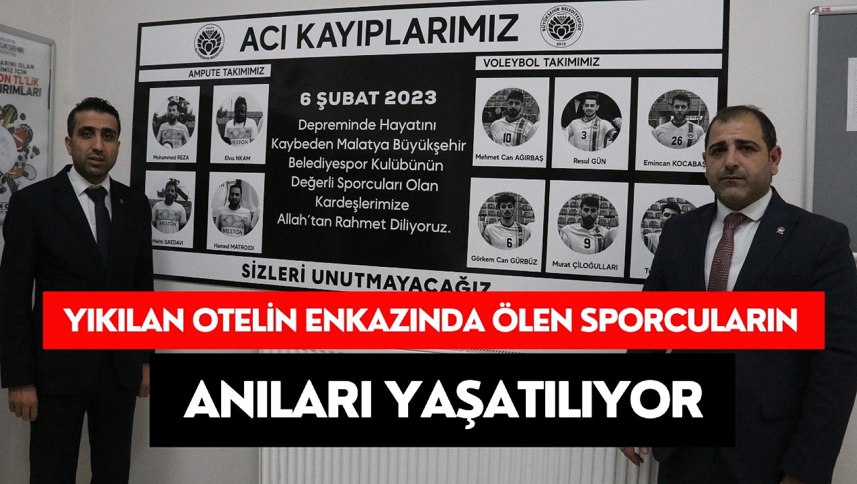 Yıkılan otelin enkazında ölen sporcuların anıları yaşatılıyor