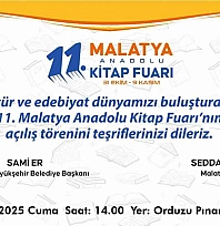 11. Malatya Anadolu Kitap ve Kültür Fuarı açılıyor