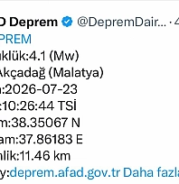 AFAD Duyurdu! Malatya'da şiddetli deprem hissedildi