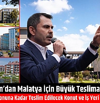 Bakan Kurum'dan Malatya İçin Büyük Teslimat Duyurusu: Malatya'da Yıl Sonuna Kadar Teslim Edilecek Konut ve Kırsal Ev Sayıları Netleşti…