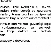 Dicle Barajı'ndan kontrollü su tahliyesi yapılacak