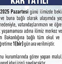 Elazığ'da eğitime 1 gün ara verildi