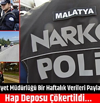 Emniyet Müdürlüğü Bir Haftalık Verileri Paylaştı: Hap Deposu Çökertildi…
